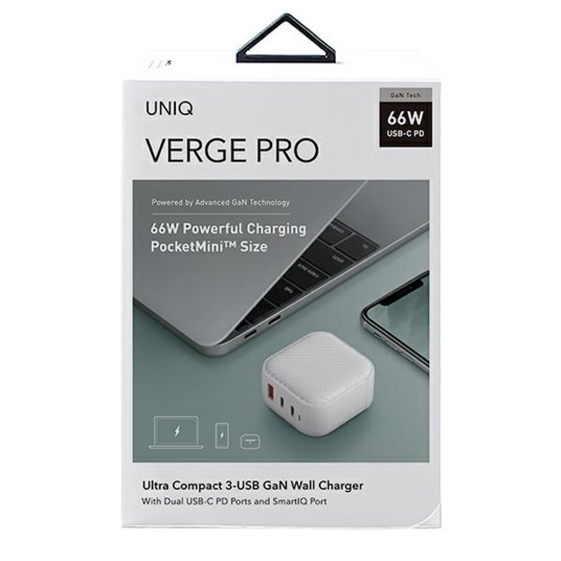 Uniq Verge Pro 66W GaN USB-C wall charger - white 8