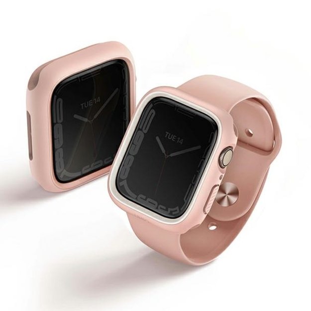 Uniq Moduo case for Apple Watch 4/5/6/7/8/SE/SE2 44/45mm - pink and white 2