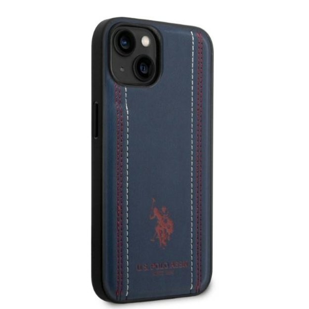US Polo USHCP14SPFAV iPhone 14 6.1&quot  navy blue/navy blue Leather Stitch 3