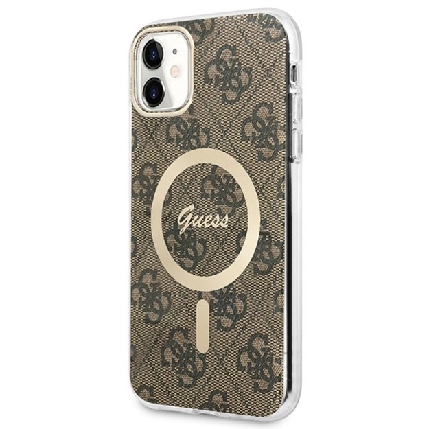 Set Guess GUBPN61H4EACSW Case+Charger iPhone 11 6.1  brown/brown hard case 4G Print MagSafe 1