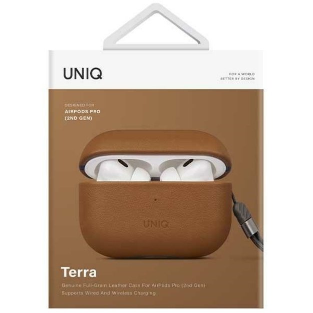 Uniq Terra Genuine Leather case for AirPods Pro 2 - brown 5