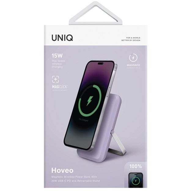 Powerbank Uniq Hoveo magnetic 5000mAh USB-C 20W PD - purple 6