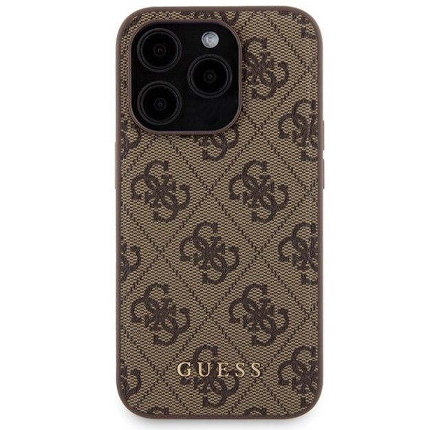 Guess 4G Metal Logo case set for iPhone 15 Pro + 5000mAh MagSafe power bank - brown 2