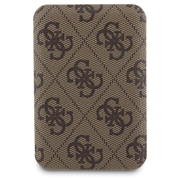 Guess 4G Metal Logo case set for iPhone 15 Pro + 5000mAh MagSafe power bank - brown 8
