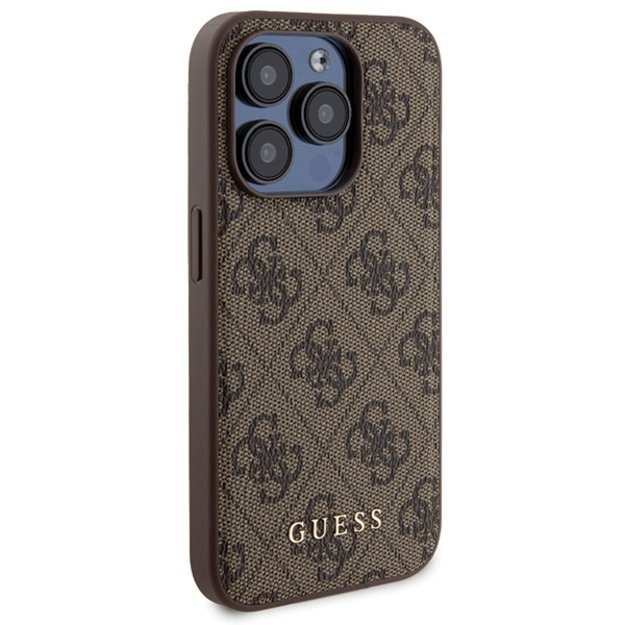Guess 4G Metal Logo case set for iPhone 15 Pro + 5000mAh MagSafe power bank - brown 3