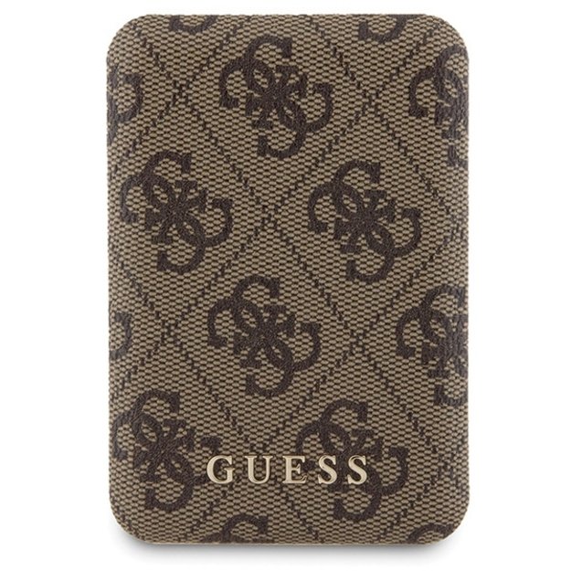 Guess 4G Metal Logo case set for iPhone 15 Pro + 5000mAh MagSafe power bank - brown 7