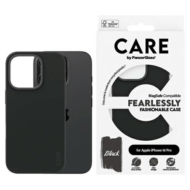 CARE by PanzerGlass Fashion Case iPhone 16 Pro 6.3&quot  black/black MagSafe 1378