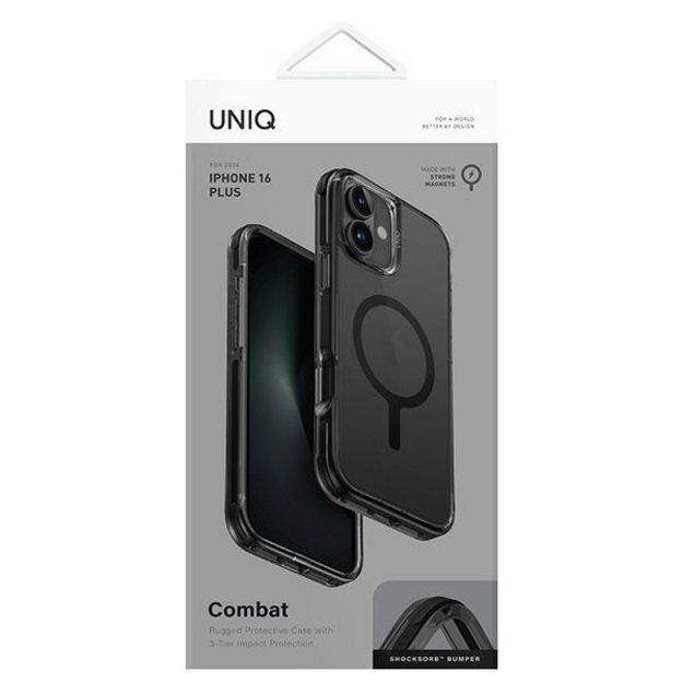 Uniq Combat iPhone 16 Plus 6.7&quot  case Magclick Charging black/carbon black 3
