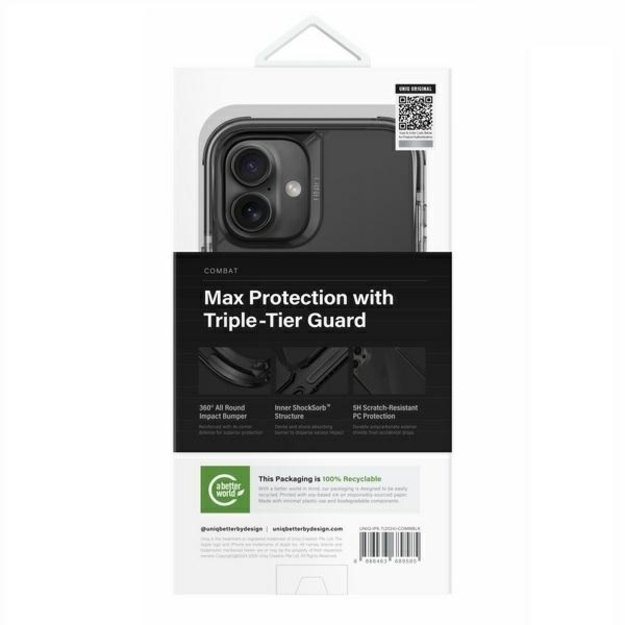 Uniq Combat iPhone 16 Plus 6.7&quot  case Magclick Charging black/carbon black 4