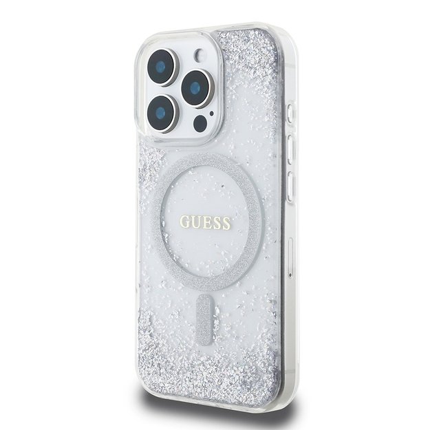 Guess GUHMP16XRGRGES iPhone 16 Pro Max 6.9&quot  silver/silver hardcase Resin Gradient Glitter MagSafe 1