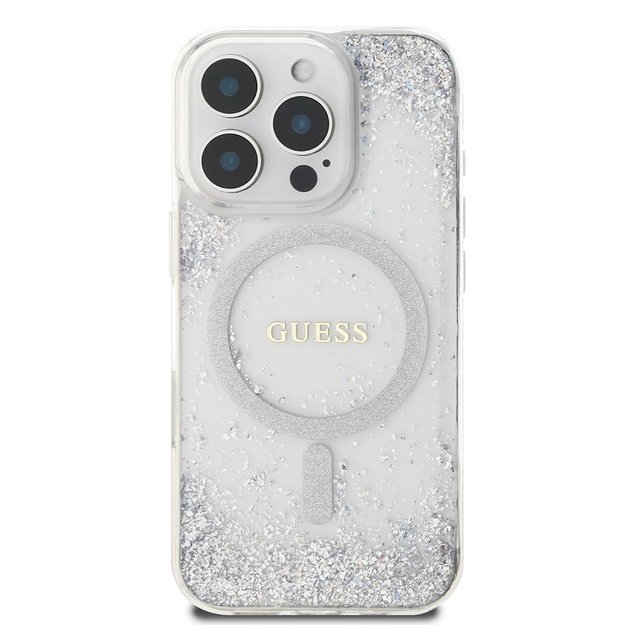 Guess GUHMP16XRGRGES iPhone 16 Pro Max 6.9&quot  silver/silver hardcase Resin Gradient Glitter MagSafe 2