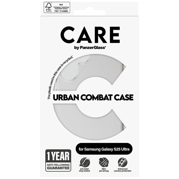 CARE by PanzerGlass Flagship Urban Combat Case for Samsung Galaxy S25 Ultra - Clear 3