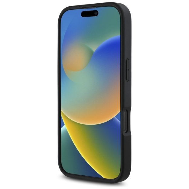 Karl Lagerfeld HC Grained PU Cardslot Metal Signature iPhone 16 Pro Case - Black 4