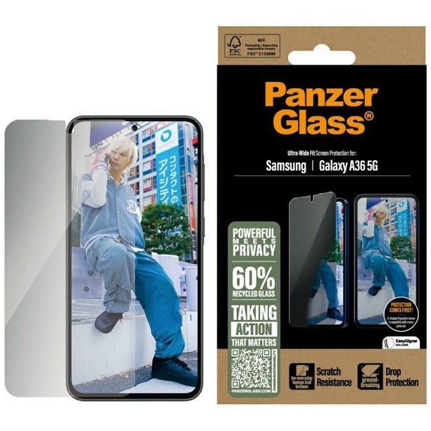 PanzerGlass Ultra-Wide Fit Privacy Glass for Samsung Galaxy A36 5G