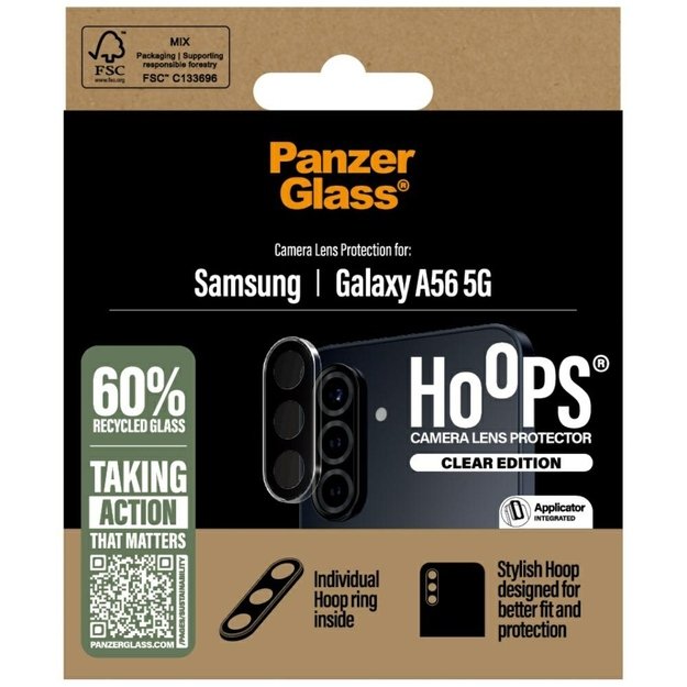 PanzerGlass Hoops Lens Protector Tempered Glass for Samsung Galaxy A56 5G - Clear 3