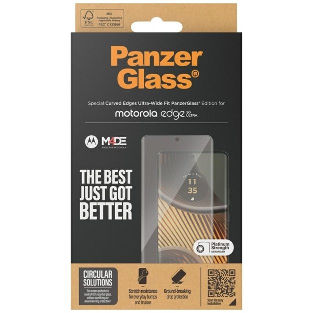 PanzerGlass Ultra-Wide Fit Tempered Glass for Motorola Edge 50 Ultra 3