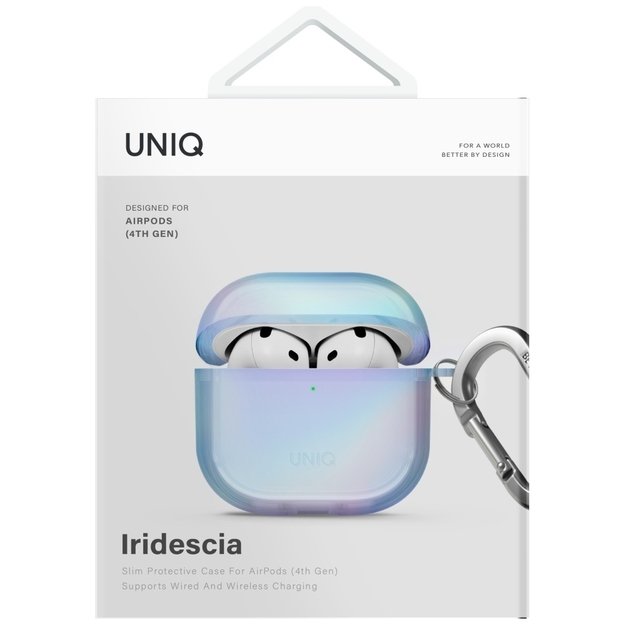 Uniq Iridescia case for AirPods 4 Hang Case - holo blue 3