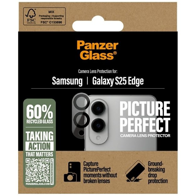 PanzerGlass PicturePerfect Lens Protector Tempered Glass for Samsung Galaxy S25 Edge - Clear 3