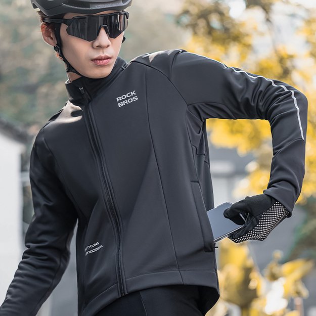 Rockbros Fall/Winter Long Sleeve Cycling Jacket XL - Black 16