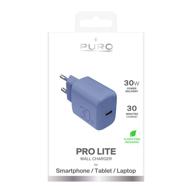 Puro Pro Lite 30W USB-C Wall Charger - Blue 1