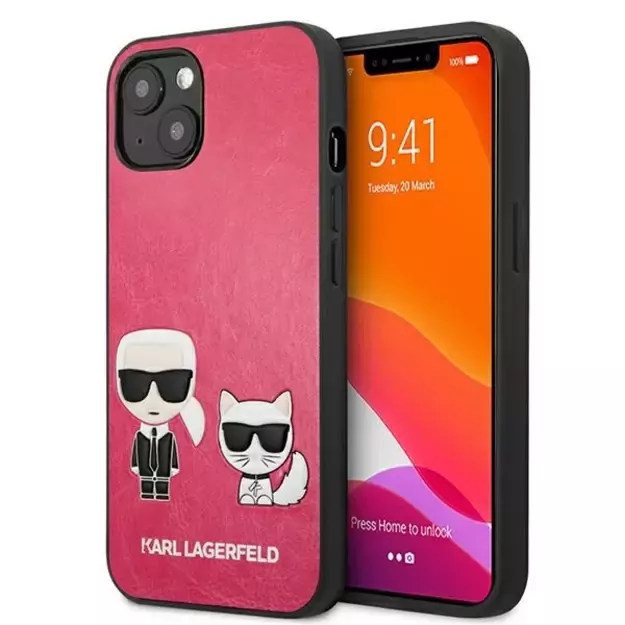 Karl Lagerfeld KLHCP13SPCUSKCP iPhone 13 mini 5,4  fuksja/fuchsia hardcase Ikonik Karl & Choupette