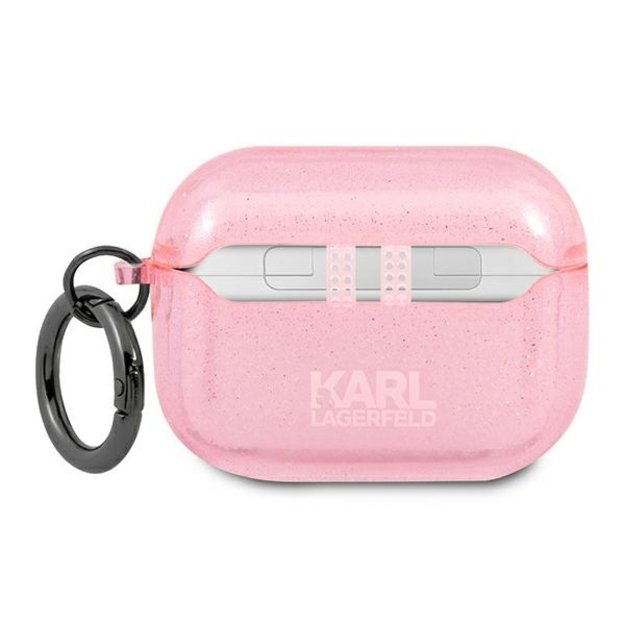 Karl Lagerfeld KLAPUKHGP AirPods Pro cover różowy/pink Glitter Karl`s Head 3
