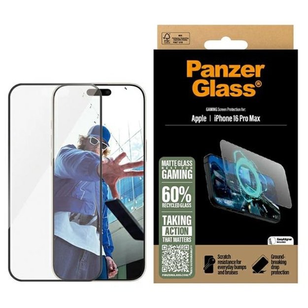 PanzerGlass Gaming Screen Protector iPhone 16 Pro Max 6.9&quot  Ultra-Wide Fit 2860