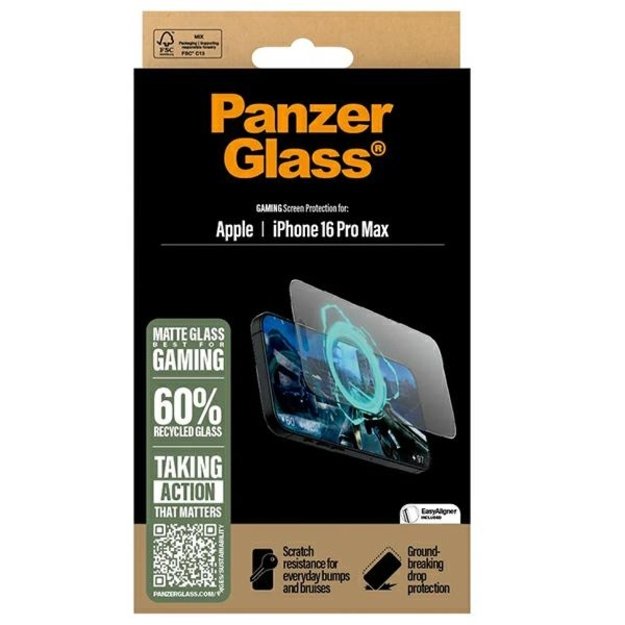 PanzerGlass Gaming Screen Protector iPhone 16 Pro Max 6.9&quot  Ultra-Wide Fit 2860 3