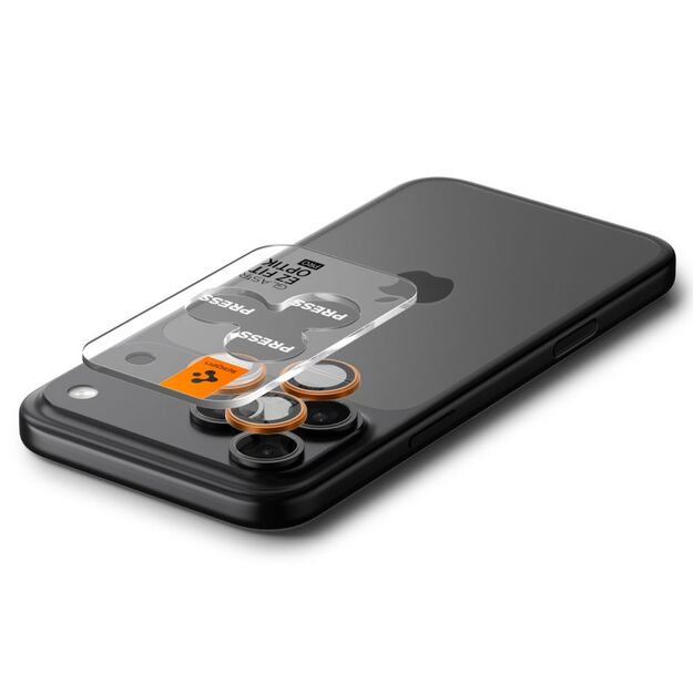 Spigen Optik Pro Camera Lens Glass for iPhone 16 Pro / Max / 17 Pro / Max - Orange 4