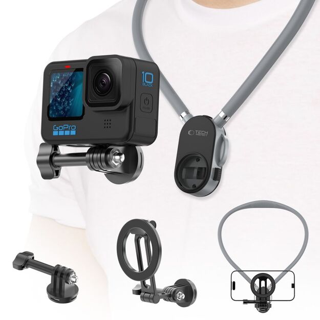 Tech-Protect AC200 Magnetic MagSafe Mount for Phone, GoPro, DJI - Gray 1