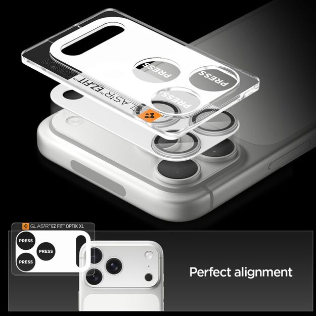 Spigen Optik Pro XL Camera Lens Glass for iPhone 17 Pro Max - Silver 4