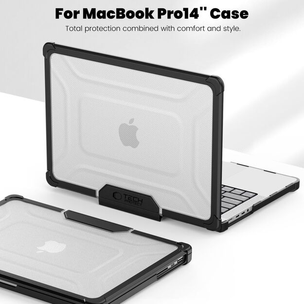 Tech-Protect SmartShell Pro case for Macbook Pro 14 M1 / M2 / M3 / M4 / M5 2021-2025 - black and transparent 4