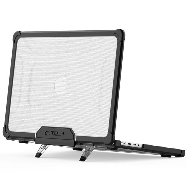 Tech-Protect SmartShell Pro case for Macbook Pro 14 M1 / M2 / M3 / M4 / M5 2021-2025 - black and transparent 1
