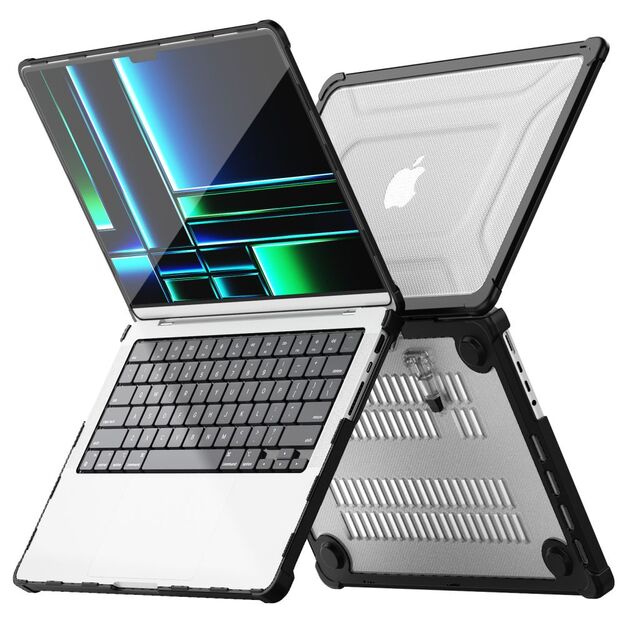 Tech-Protect SmartShell Pro case for Macbook Pro 14 M1 / M2 / M3 / M4 / M5 2021-2025 - black and transparent 2