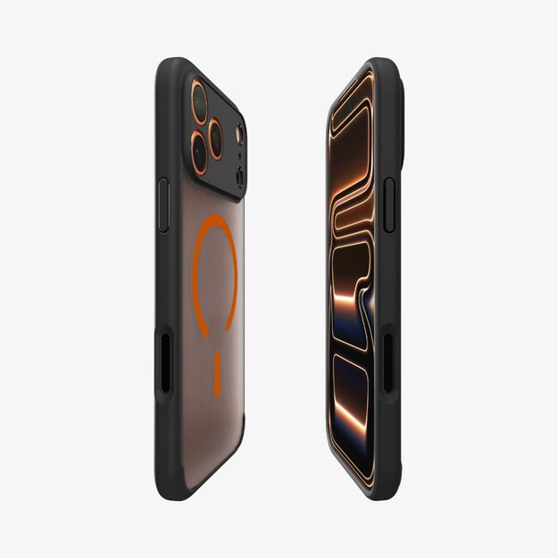 Spigen Ultra Hybrid MagSafe Case for iPhone 17 Pro - Black and Orange 5