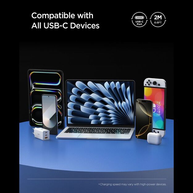 Spigen EB10020CC USB-C Cable 100W 200cm - White 6