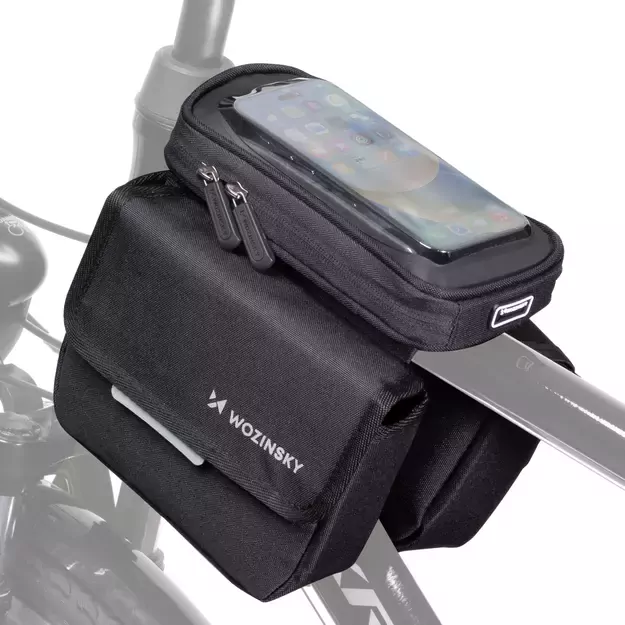 Wozinsky frame bike bag bicycle pannier waterproof phone case 1.5l black (WBB26BK) 12