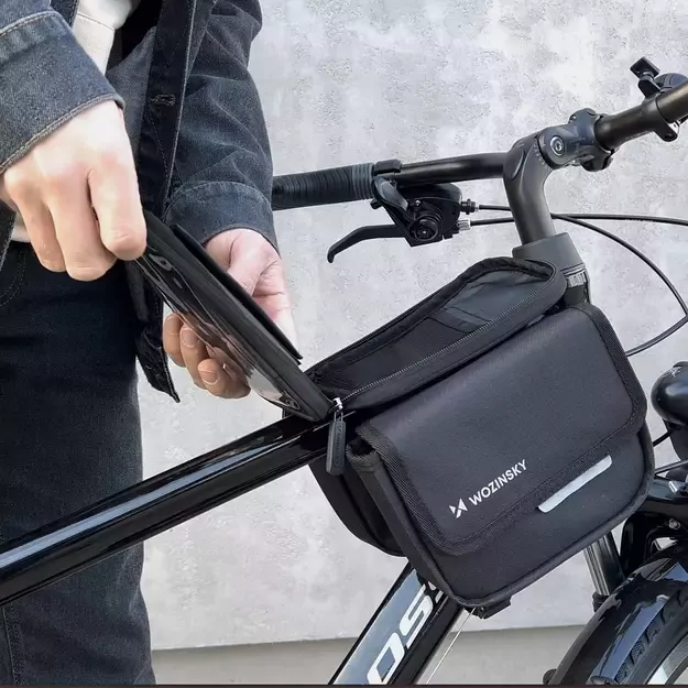 Wozinsky frame bike bag bicycle pannier waterproof phone case 1.5l black (WBB26BK) 9