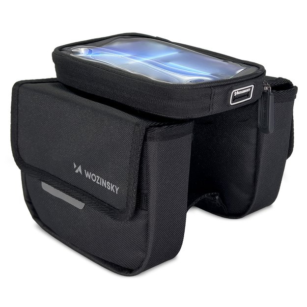 Wozinsky frame bike bag bicycle pannier waterproof phone case 1.5l black (WBB26BK) 14