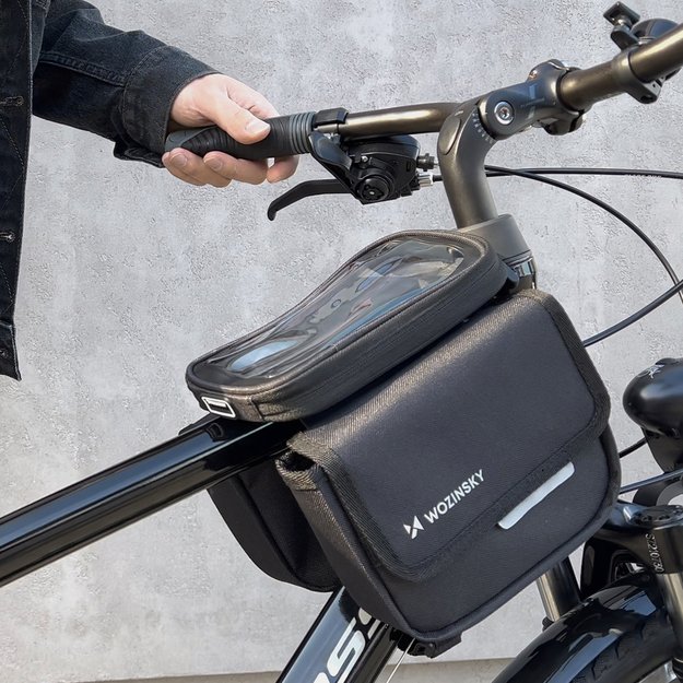 Wozinsky frame bike bag bicycle pannier waterproof phone case 1.5l black (WBB26BK) 22