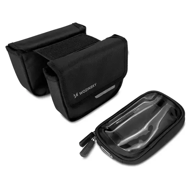 Wozinsky frame bike bag bicycle pannier waterproof phone case 1.5l black (WBB26BK) 7