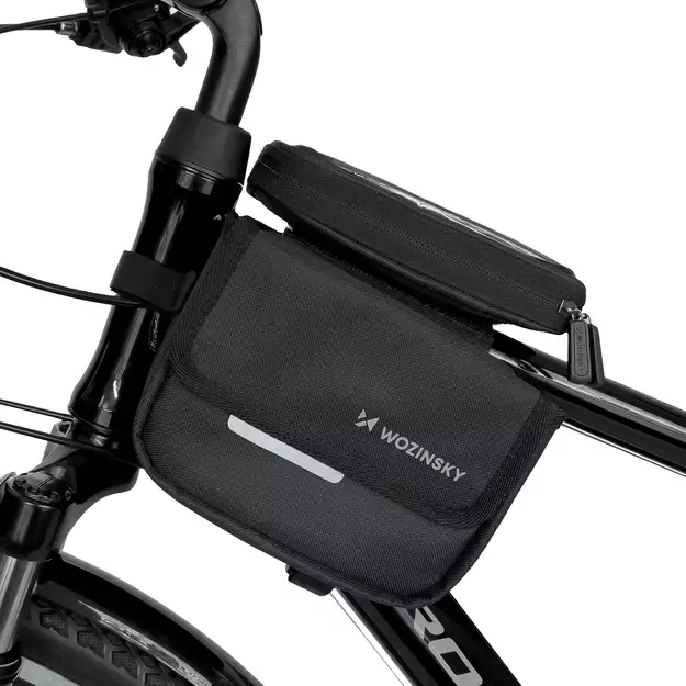 Wozinsky frame bike bag bicycle pannier waterproof phone case 1.5l black (WBB26BK) 1