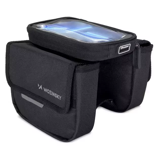 Wozinsky frame bike bag bicycle pannier waterproof phone case 1.5l black (WBB26BK) 2