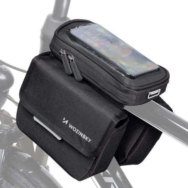 Wozinsky frame bike bag bicycle pannier waterproof phone case 1.5l black (WBB26BK) 24