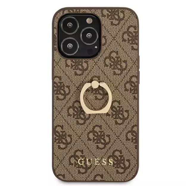 Guess GUHCP13L4GMRBR iPhone 13 Pro / 13 6.1&quot  brown/brown hardcase 4G with ring stand 9