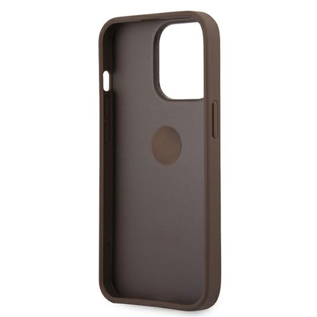 Guess GUHCP13L4GMRBR iPhone 13 Pro / 13 6.1&quot  brown/brown hardcase 4G with ring stand 6