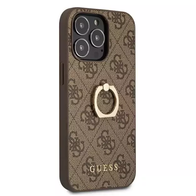 Guess GUHCP13L4GMRBR iPhone 13 Pro / 13 6.1&quot  brown/brown hardcase 4G with ring stand 10