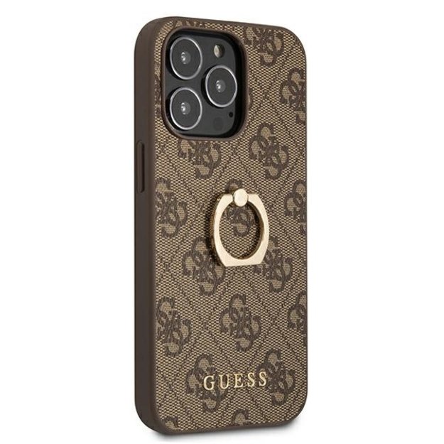 Guess GUHCP13L4GMRBR iPhone 13 Pro / 13 6.1&quot  brown/brown hardcase 4G with ring stand 3