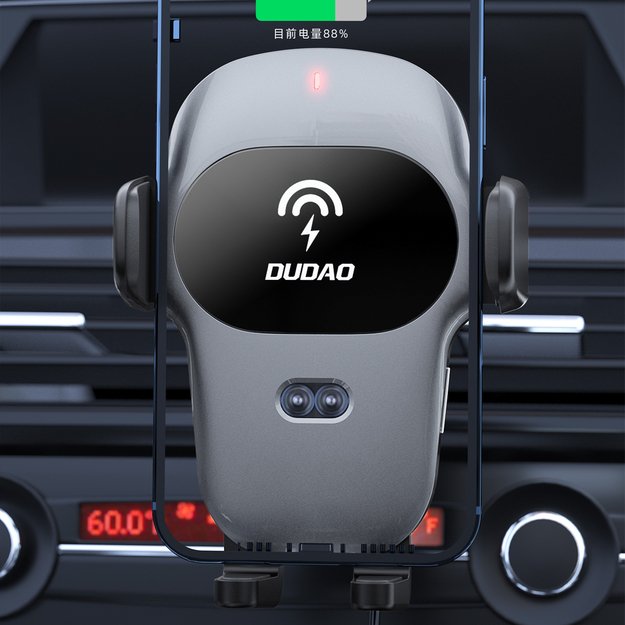 Dudao Automatic Car Holder with Built-in Qi 15W Wireless Charger Gray (F20xs) 13