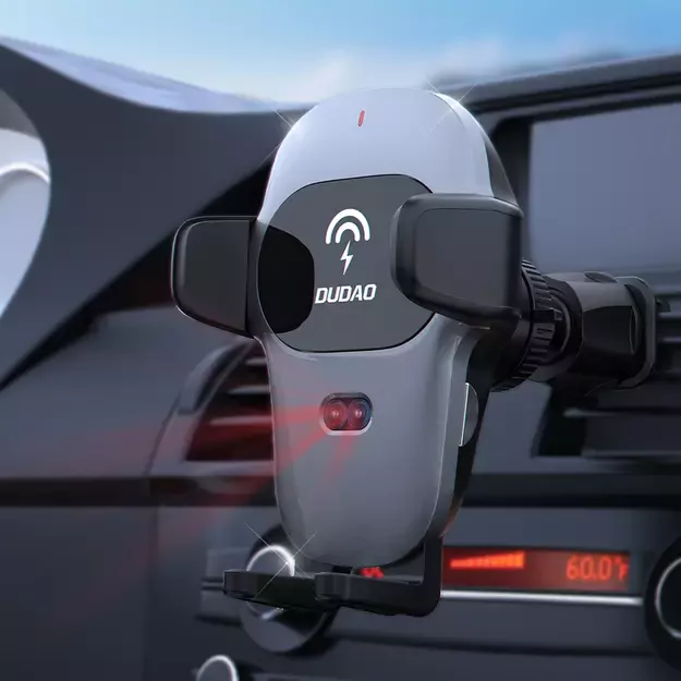 Dudao Automatic Car Holder with Built-in Qi 15W Wireless Charger Gray (F20xs) 5